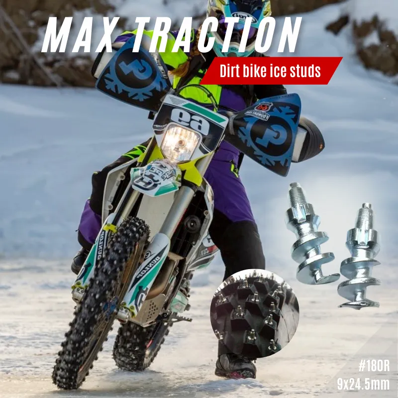 Anti-slip 180R studs for motorcycle and dirt bike tires