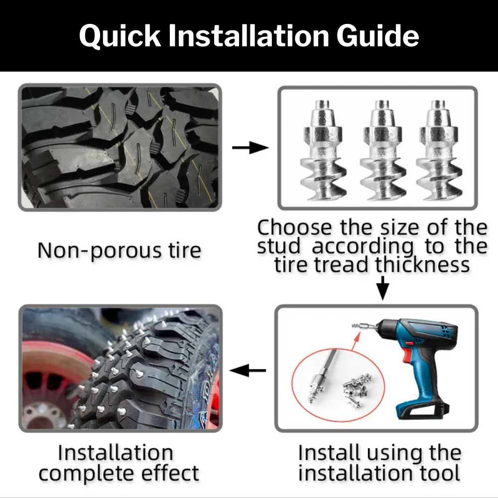 Quick installation guide for 1910 tractor tire studs