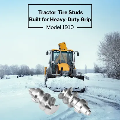 1910 tractor tire studs providing traction on snow and ice fields