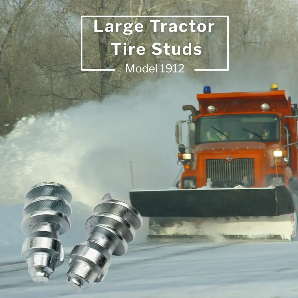 1912 tractor tire studs providing traction on snow and ice