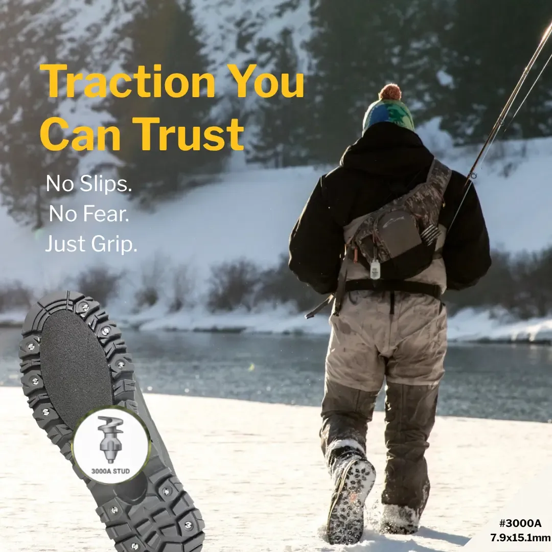 Model 300A 4.4mm Prominence Boot Studs for Traction in Wading Boots