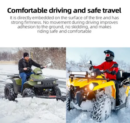 Winter driving with tire studs on motorcycles and ATVs