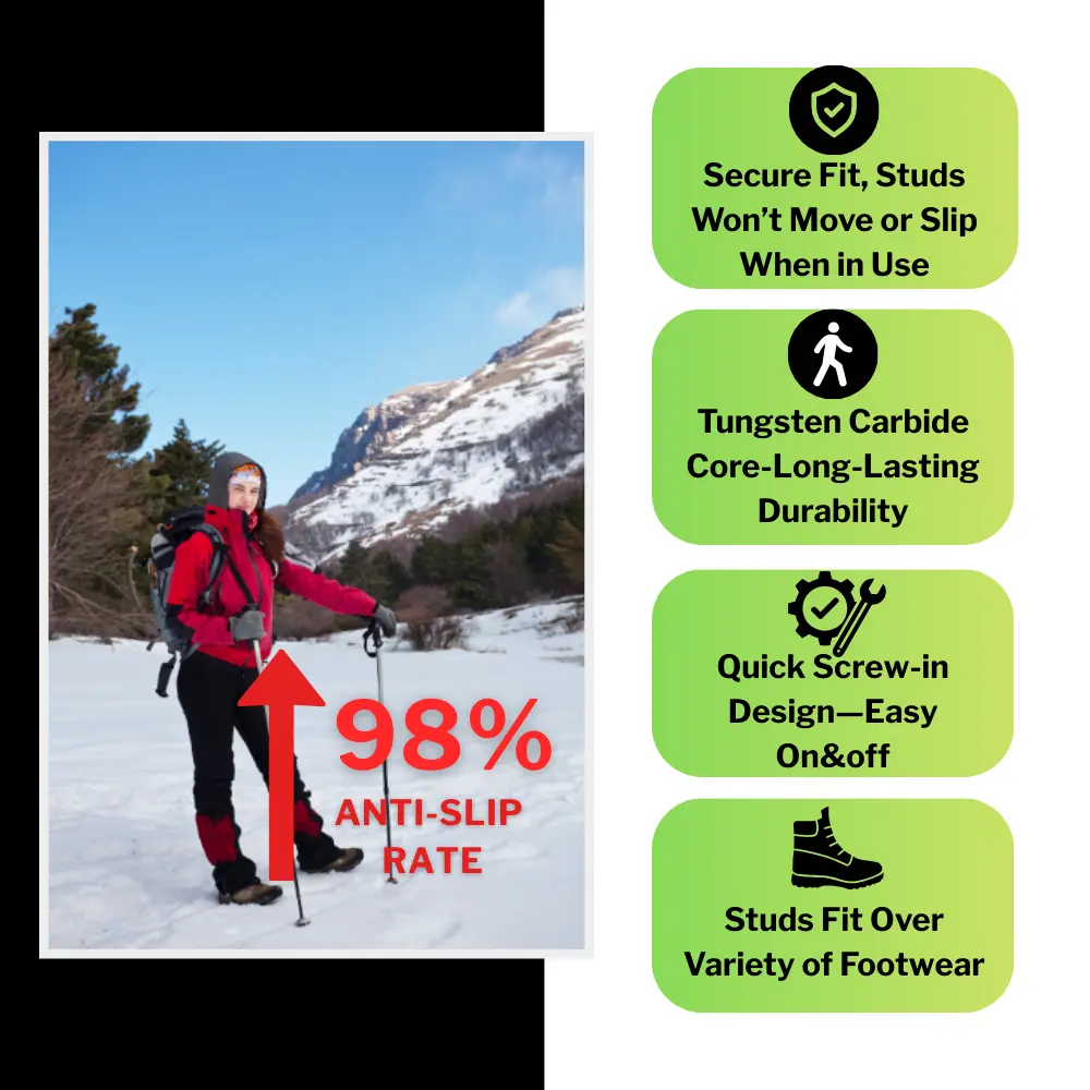 300B ice and snow traction spikes for hiking boots