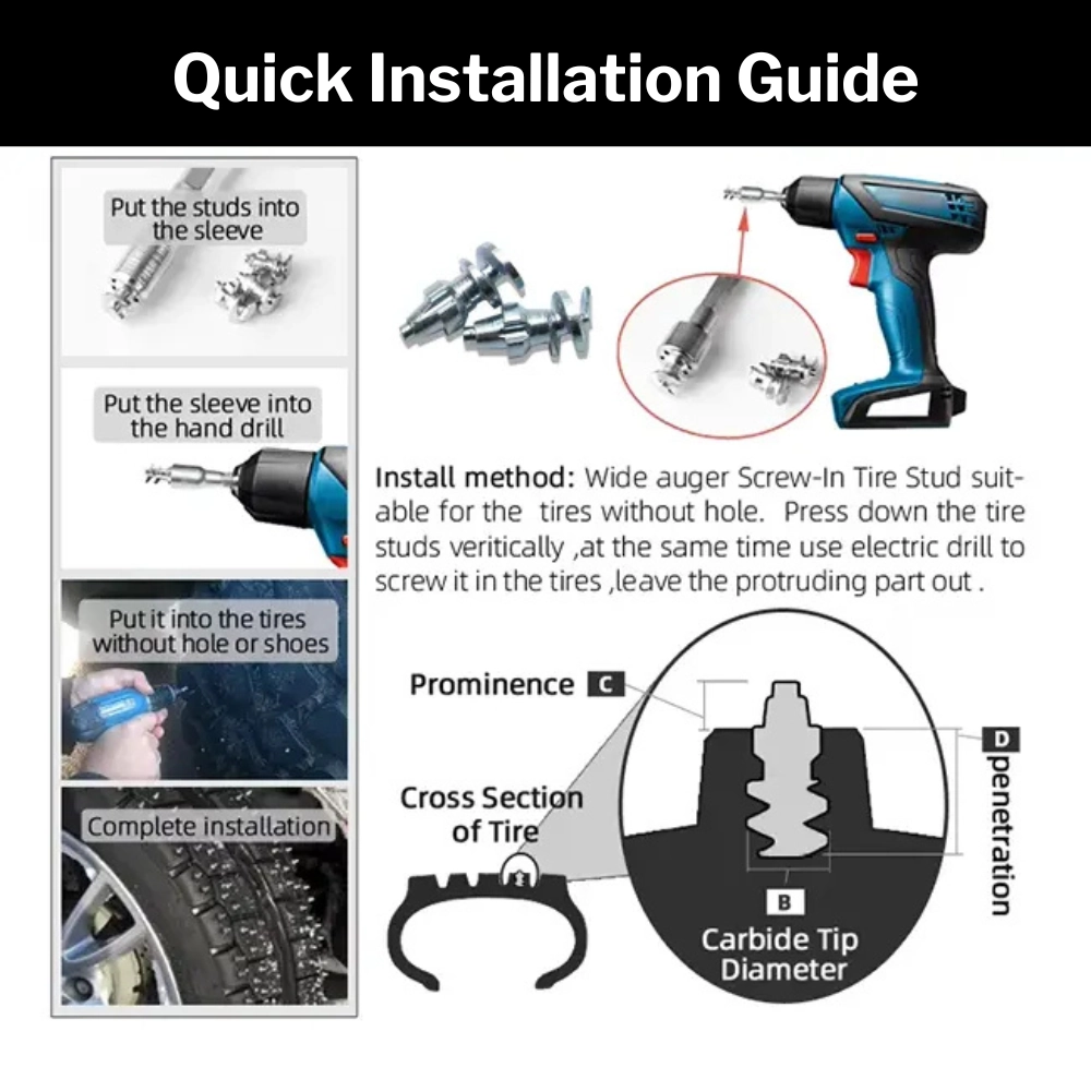model 175 tire studs installation guide