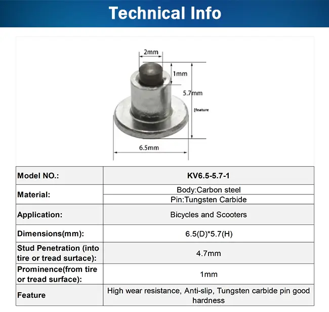 φ6.5×5.7mm ice stud dimensions