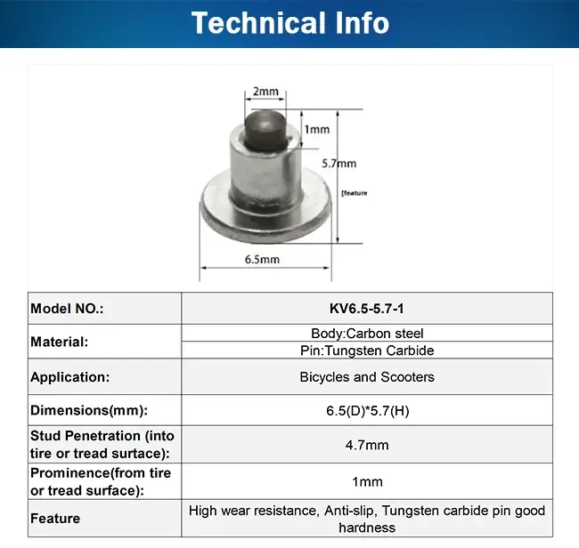 φ6.5×5.7mm ice stud dimensions