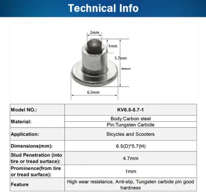 φ6.5×5.7mm ice stud dimensions