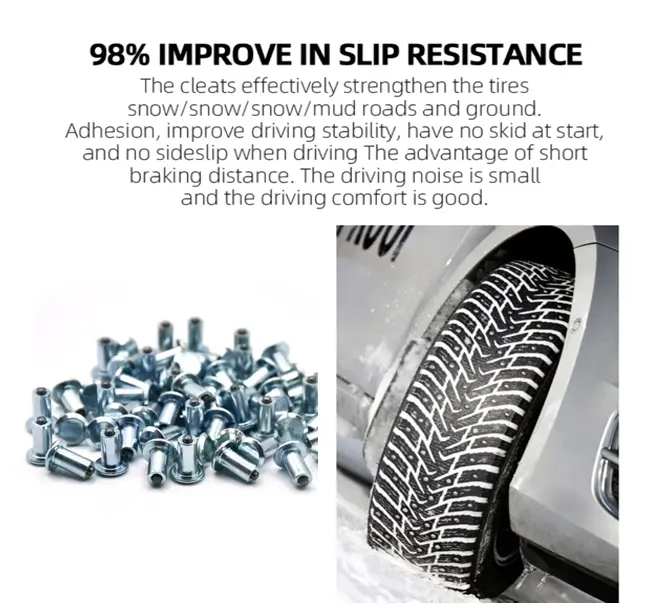 Anti-slip studs good for car winter driving