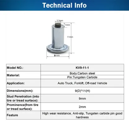 Model φ9*11mm ice studs specs