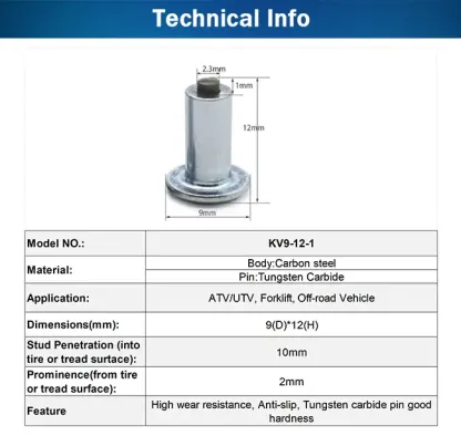 Kavonix 9×10mm tire stud specs