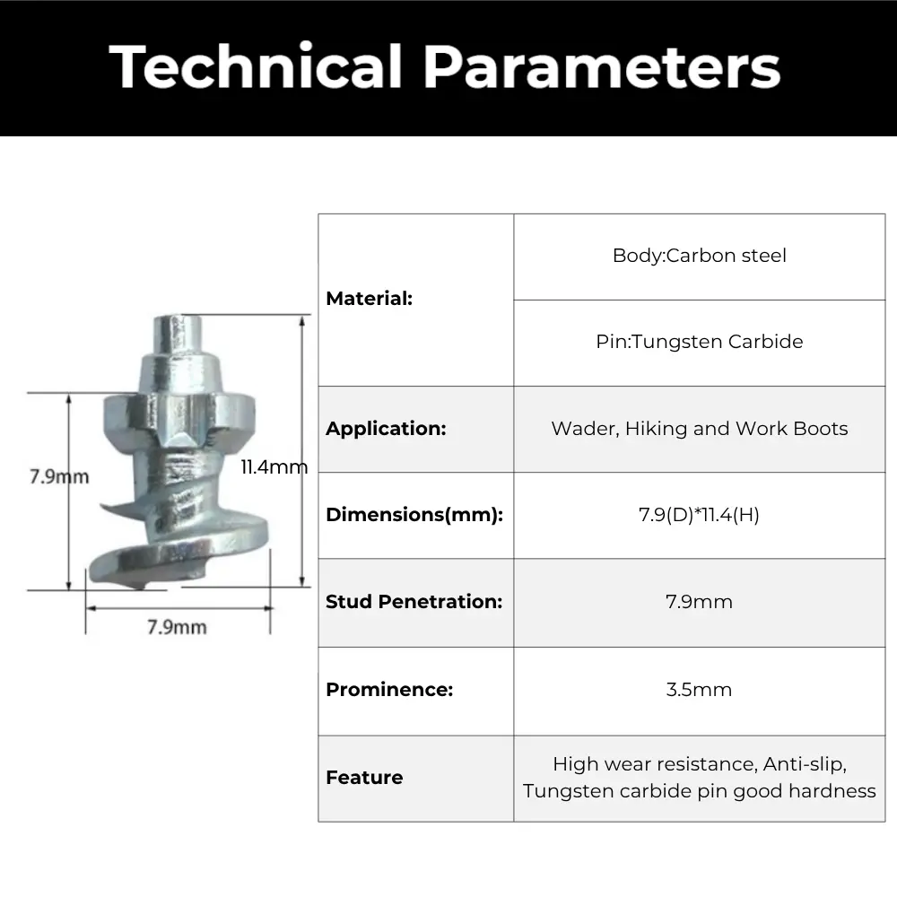 Model 300B hiking boot spikes technical specifications
