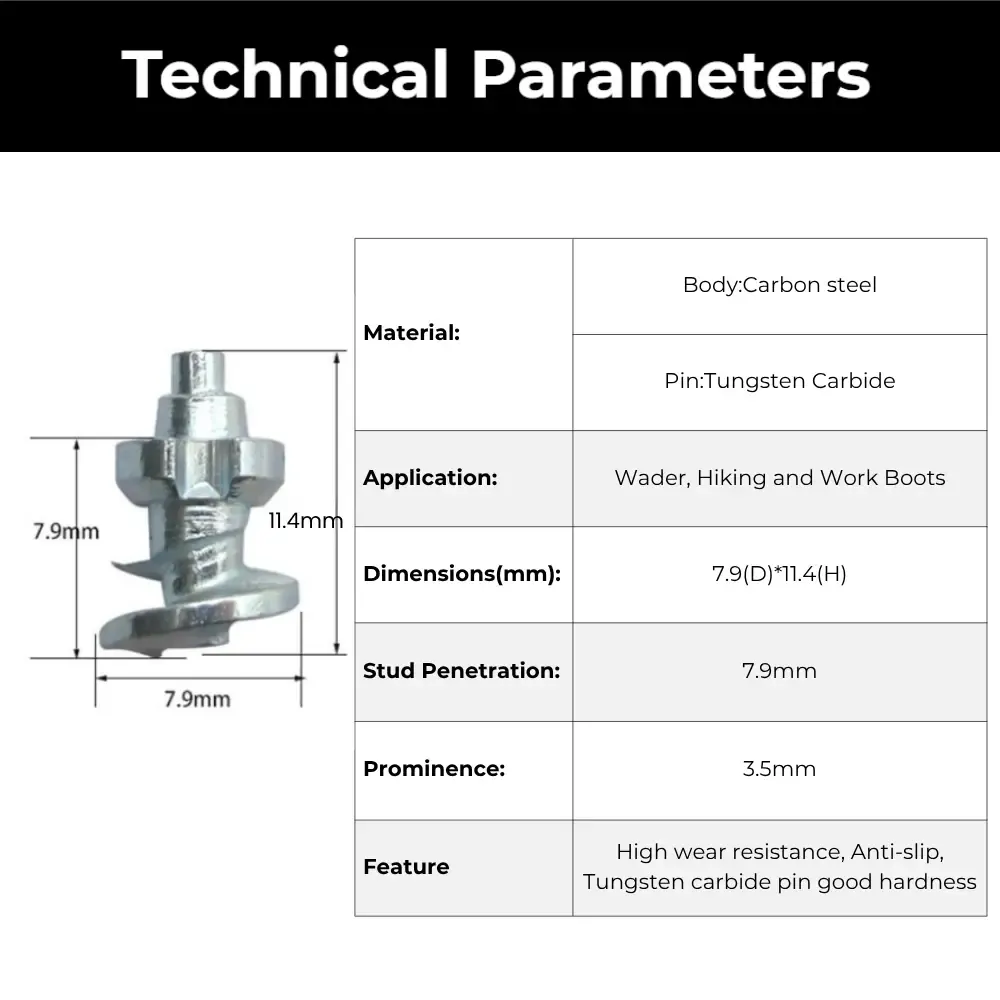 Model 300B hiking boot spikes technical specifications