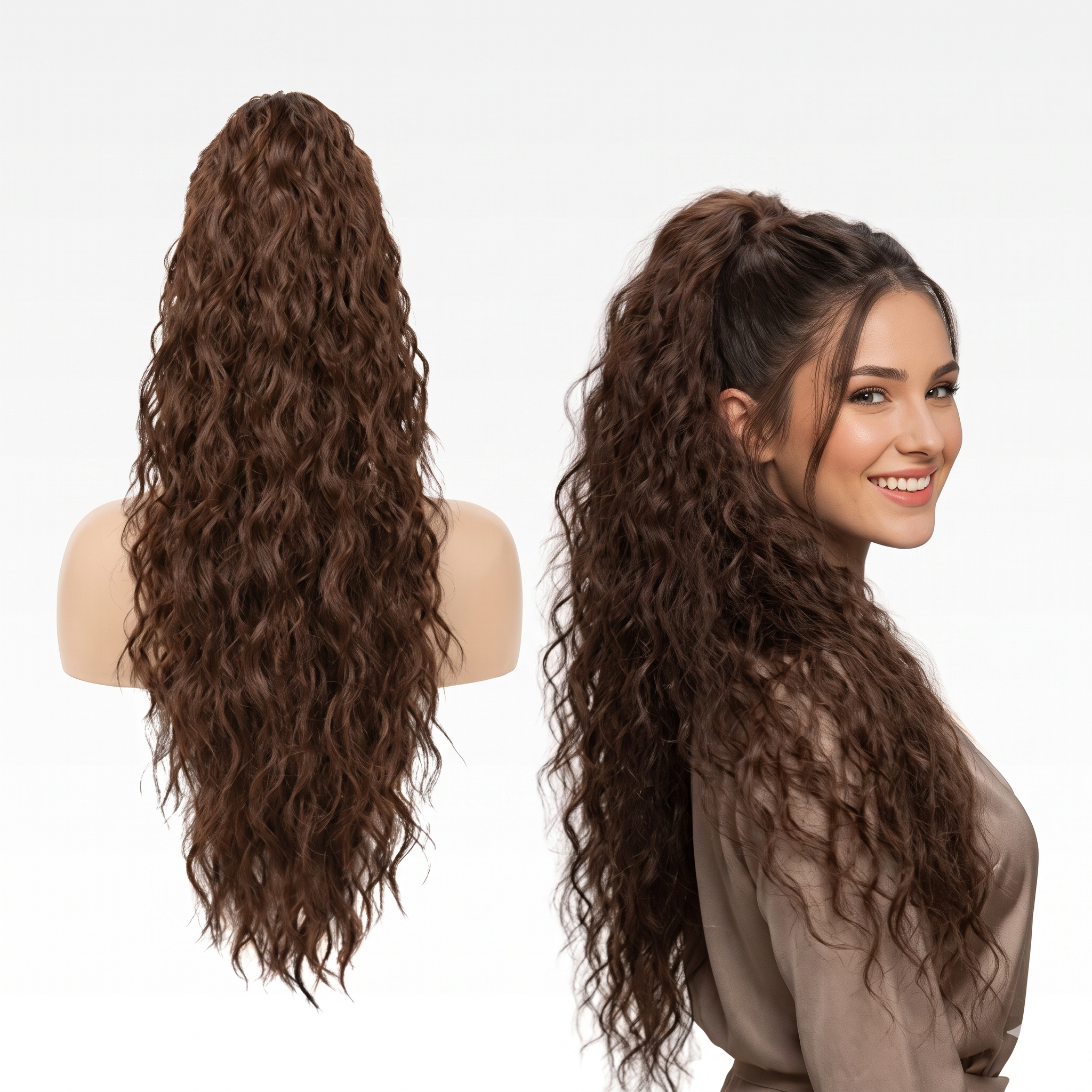 ⏰Last Day Hot Sale–50% Off⌛💜Curly Hair Extension with Ponytail🔥