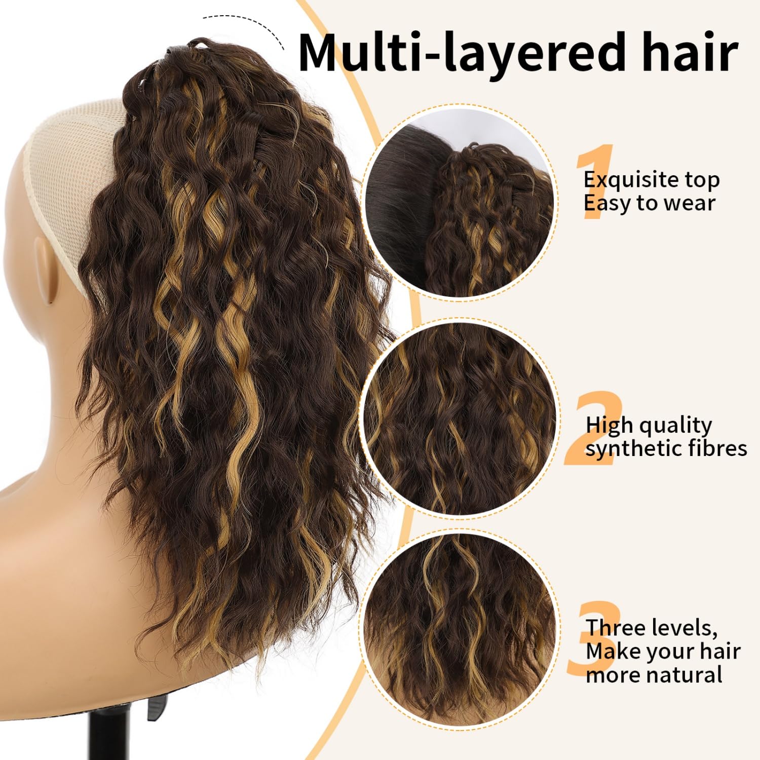 18“ Claw Clip Ponytail Extension Wavy Pony Tails Hair Extensions