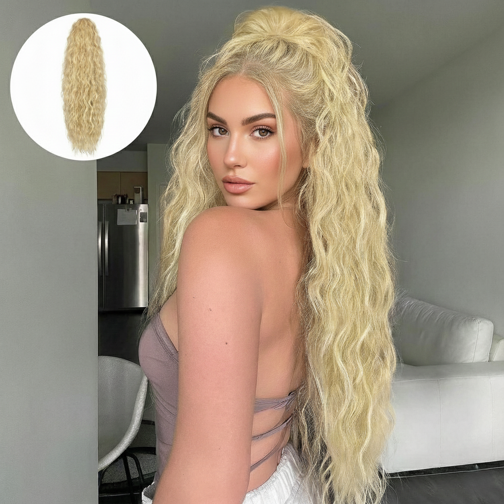 ⏰Last Day Hot Sale–50% Off⌛💜Curly Hair Extension with Ponytail🔥