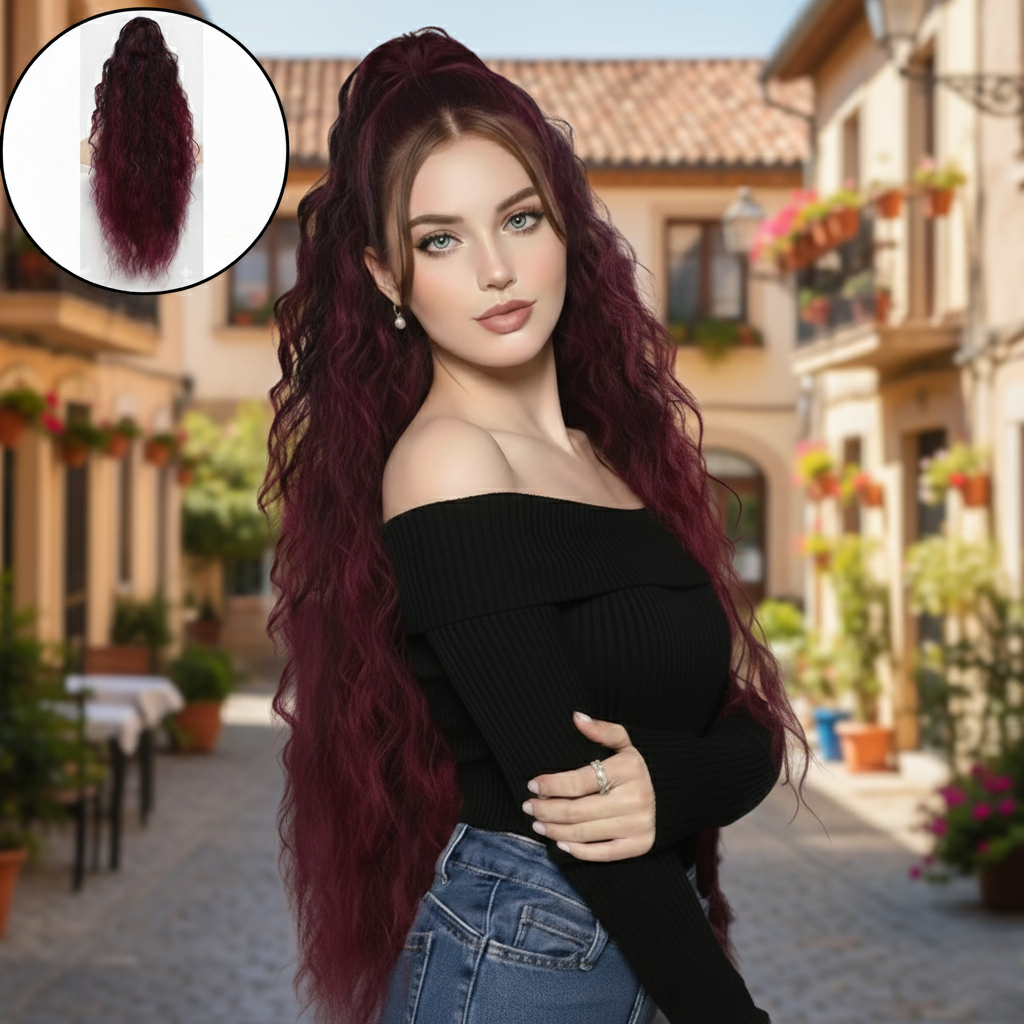 ⏰Last Day Hot Sale–50% Off⌛💜Curly Hair Extension with Ponytail🔥