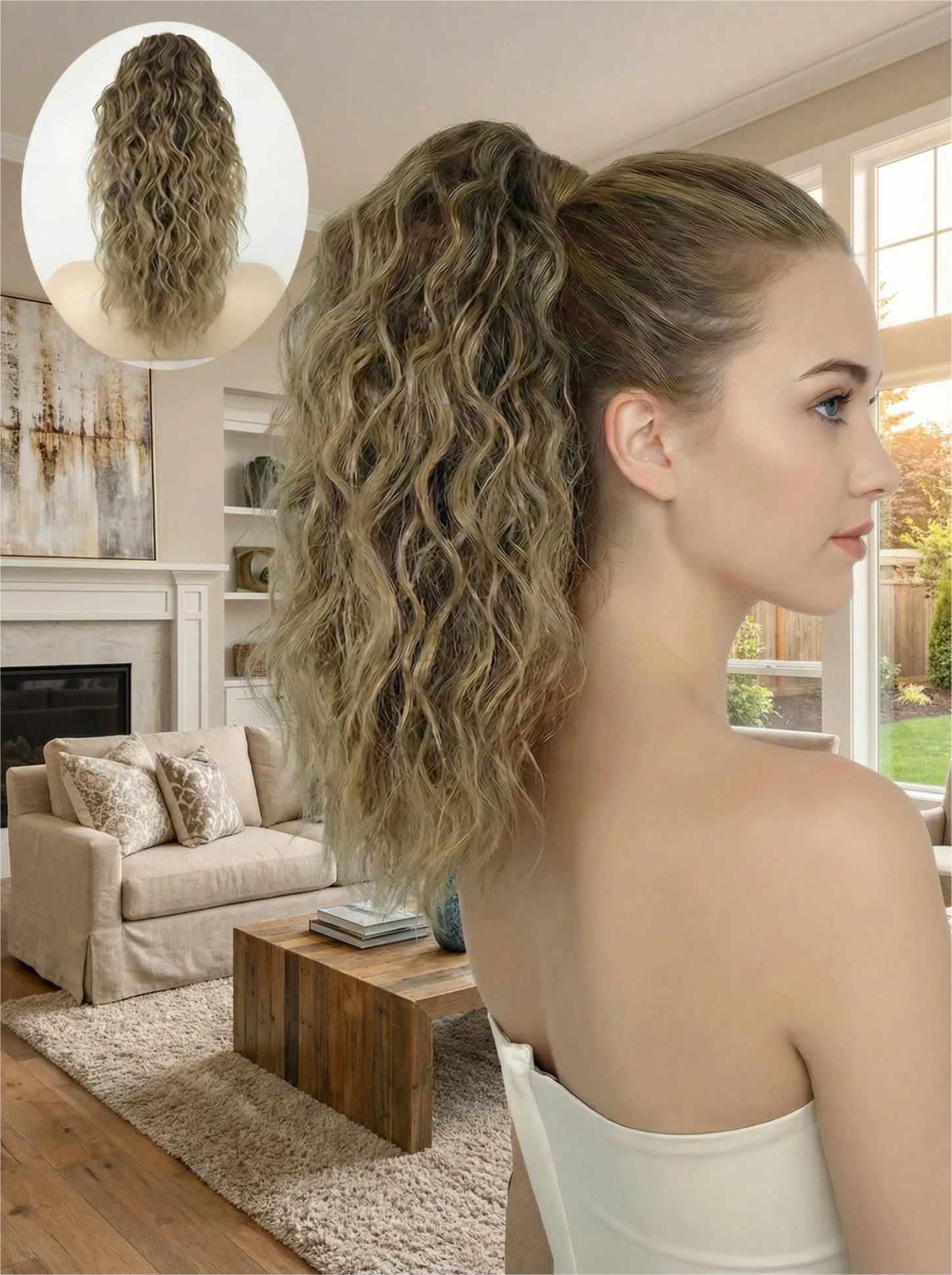 ⏰Last Day Hot Sale–50% Off⌛💜Curly Hair Extension with Ponytail🔥