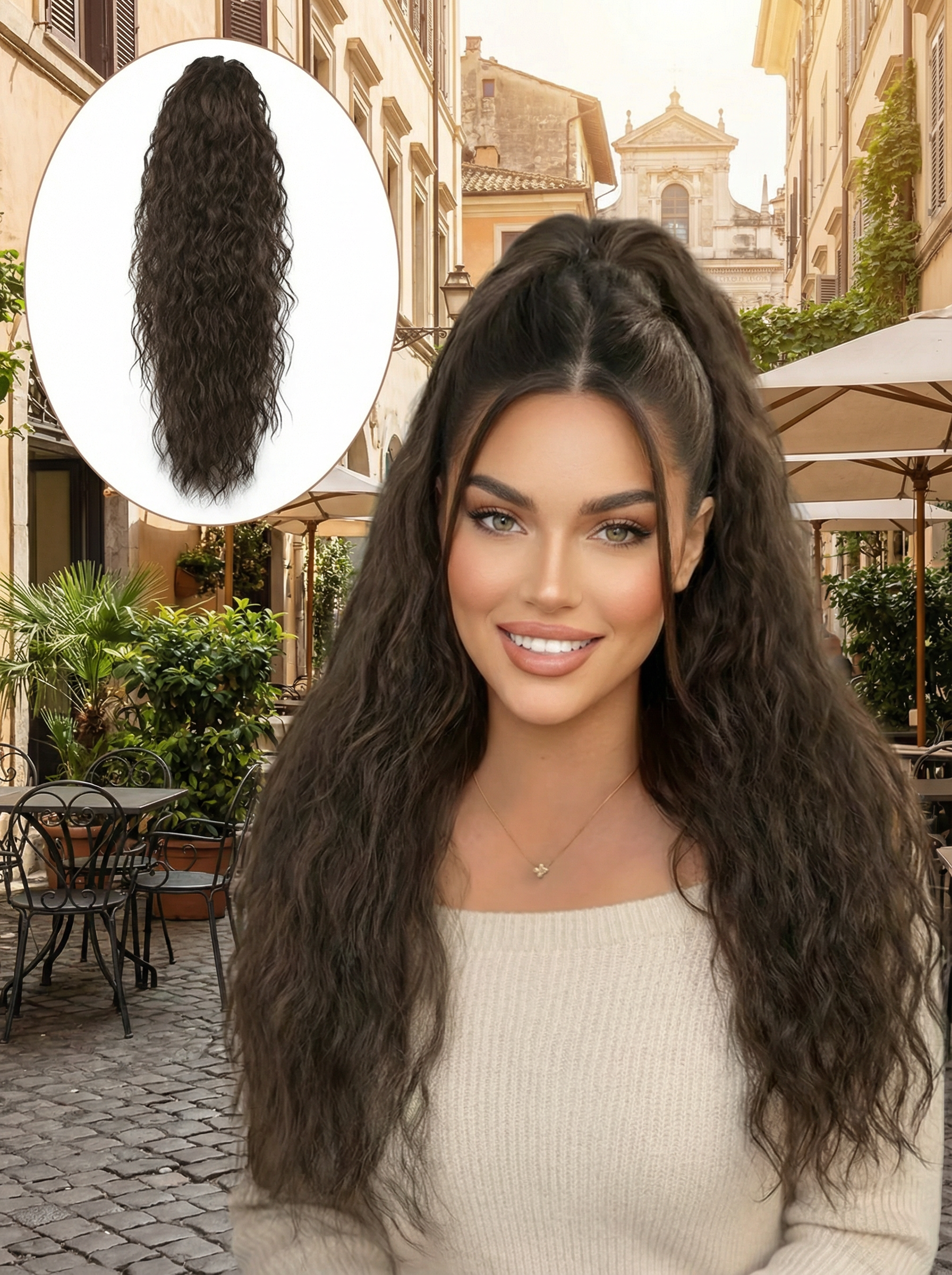 ⏰Last Day Hot Sale–50% Off⌛💜Curly Hair Extension with Ponytail🔥