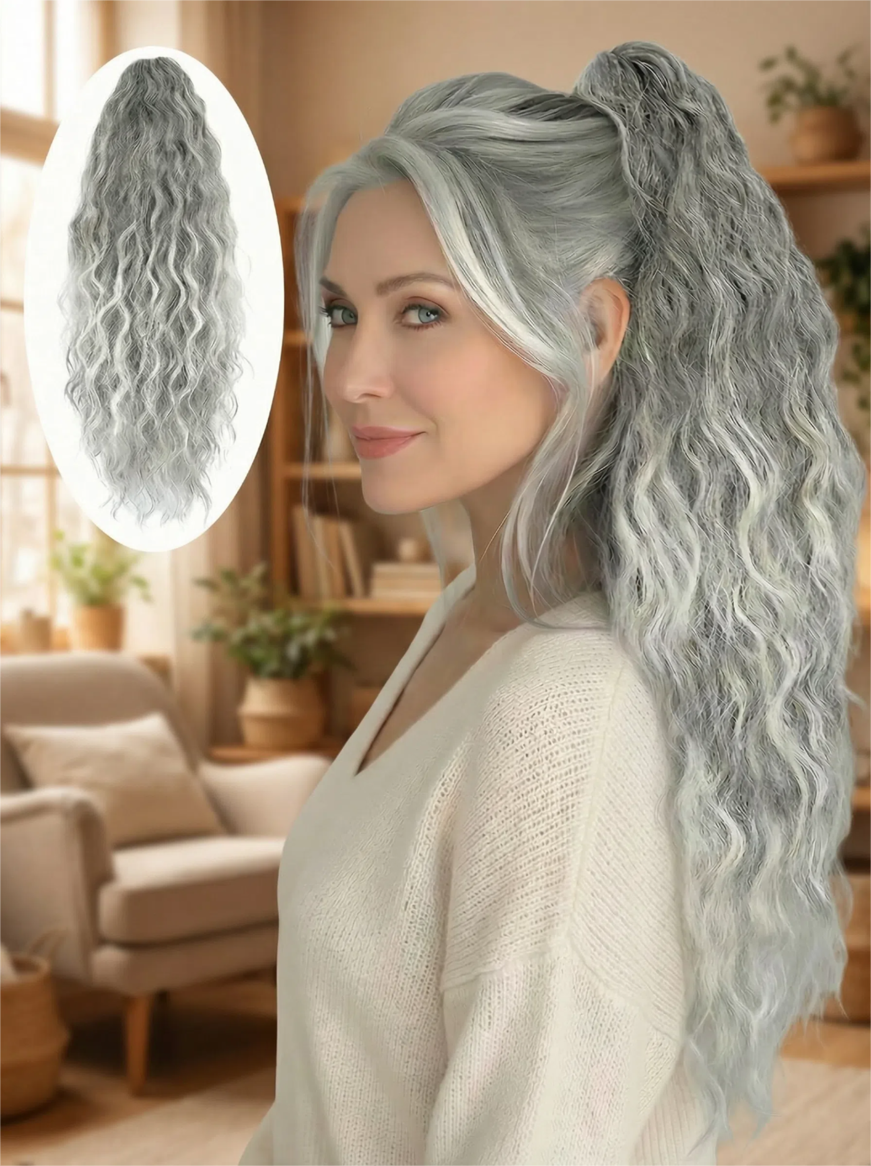 ⏰Last Day Hot Sale–50% Off⌛💜Curly Hair Extension with Ponytail🔥