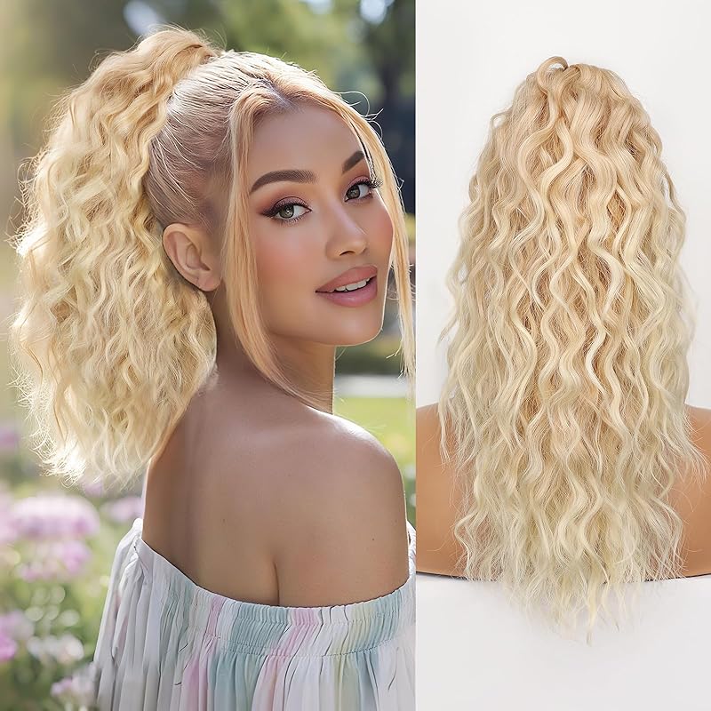 18“ Claw Clip Ponytail Extension Wavy Pony Tails Hair Extensions