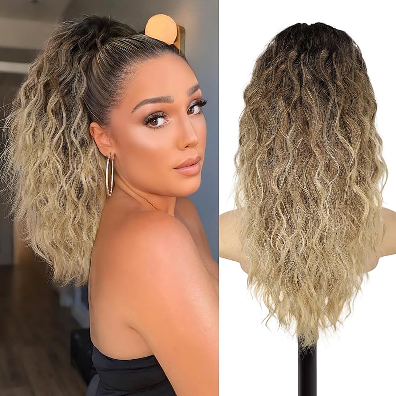 18“ Claw Clip Ponytail Extension Wavy Pony Tails Hair Extensions