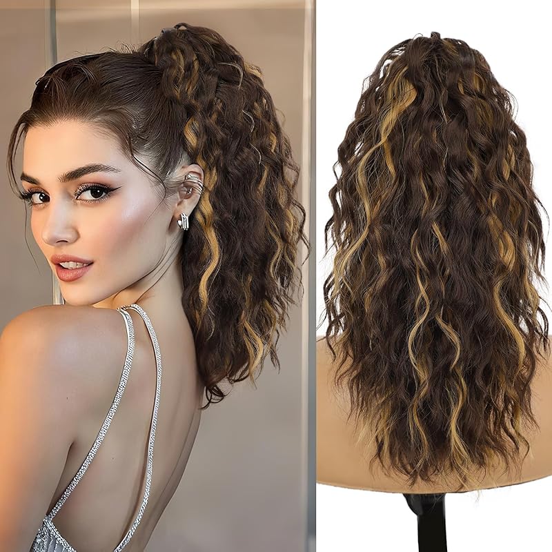 18“ Claw Clip Ponytail Extension Wavy Pony Tails Hair Extensions