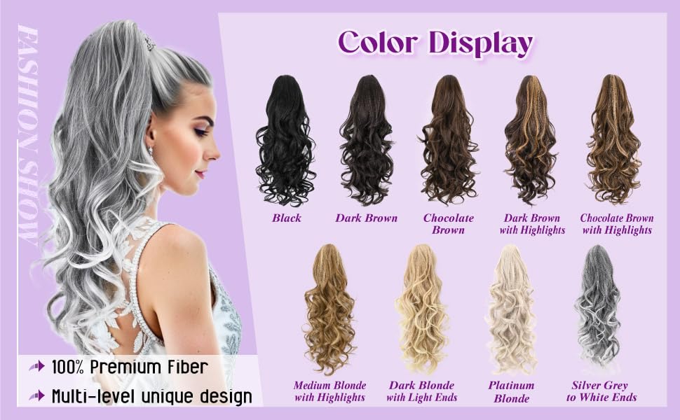 Claw clip ponytail extension