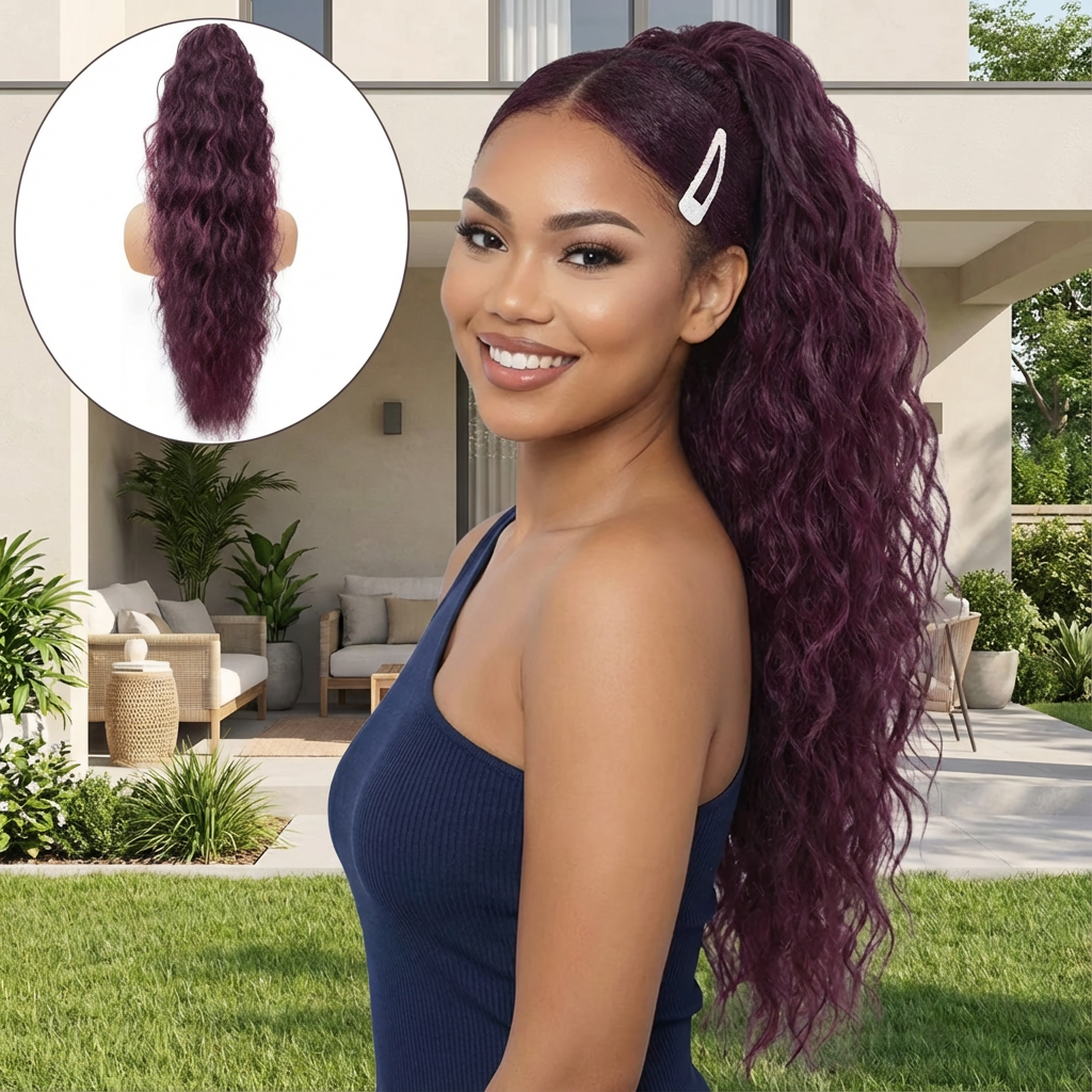 ⏰Last Day Hot Sale–50% Off⌛💜Curly Hair Extension with Ponytail🔥