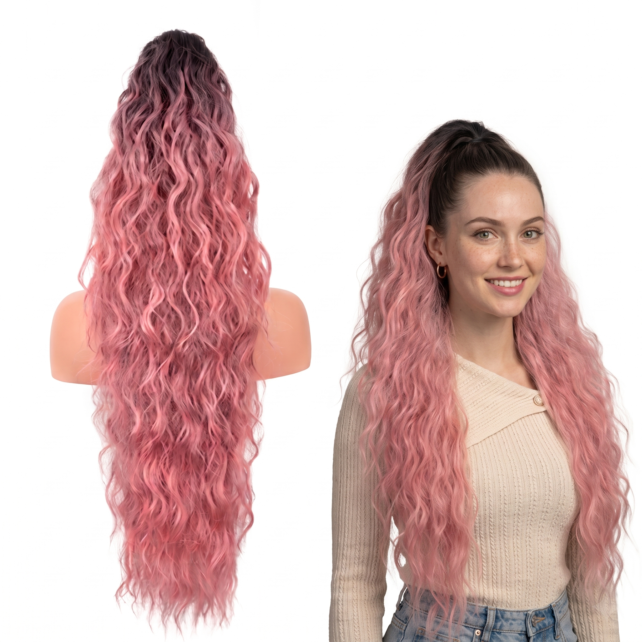 ⏰Last Day Hot Sale–50% Off⌛💜Curly Hair Extension with Ponytail🔥