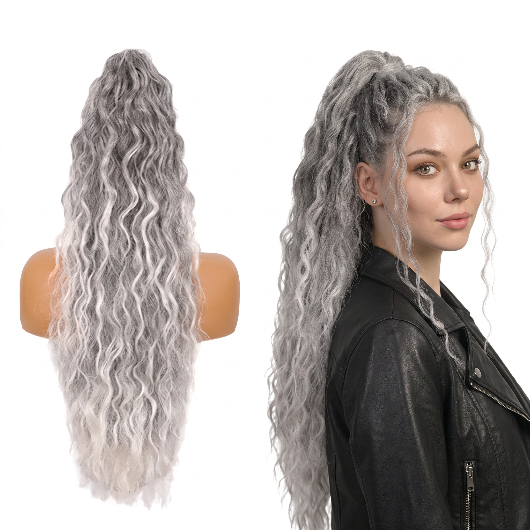 ⏰Last Day Hot Sale–50% Off⌛💜Curly Hair Extension with Ponytail🔥