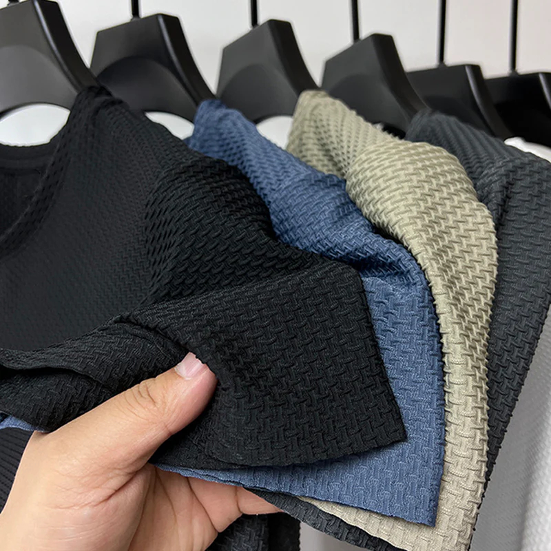 Men's Comfortable Breathable Summer Mesh Round Neck Short Sleeve T-Shirt