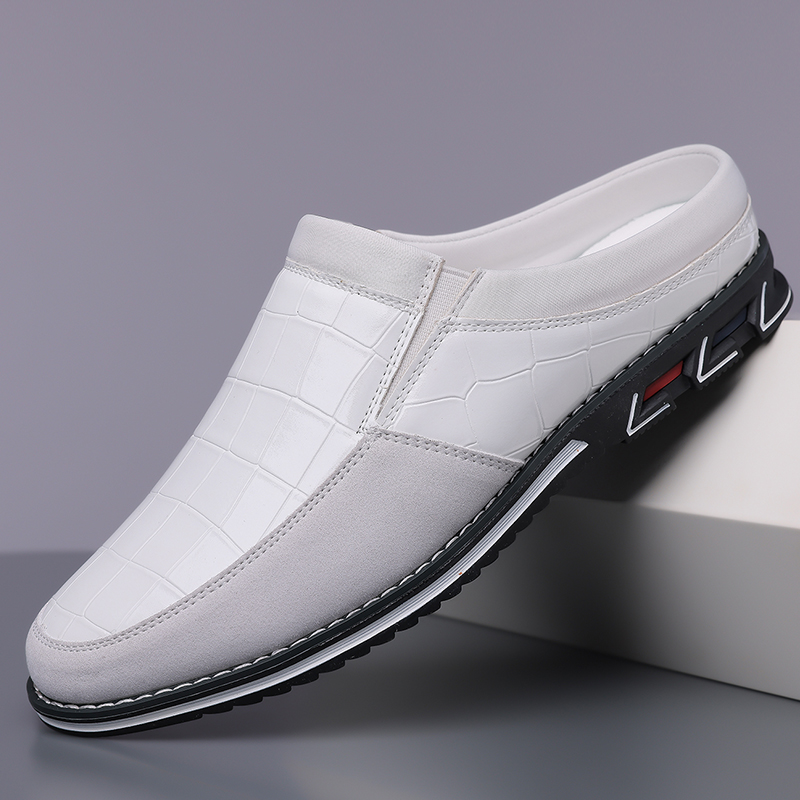 Men's Fashion Calfskin Leather Slippers