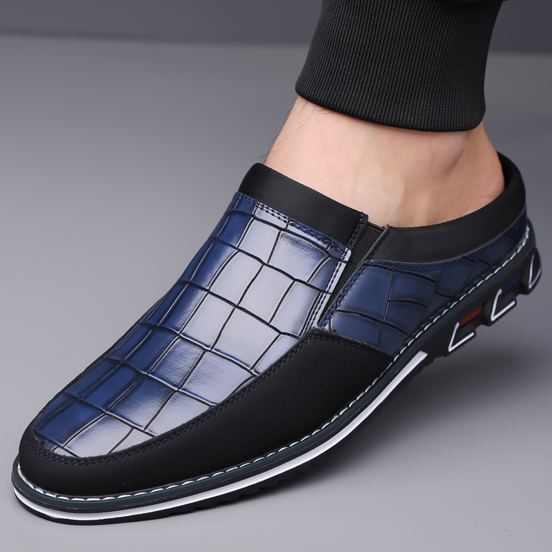 Men's Fashion Calfskin Leather Slippers