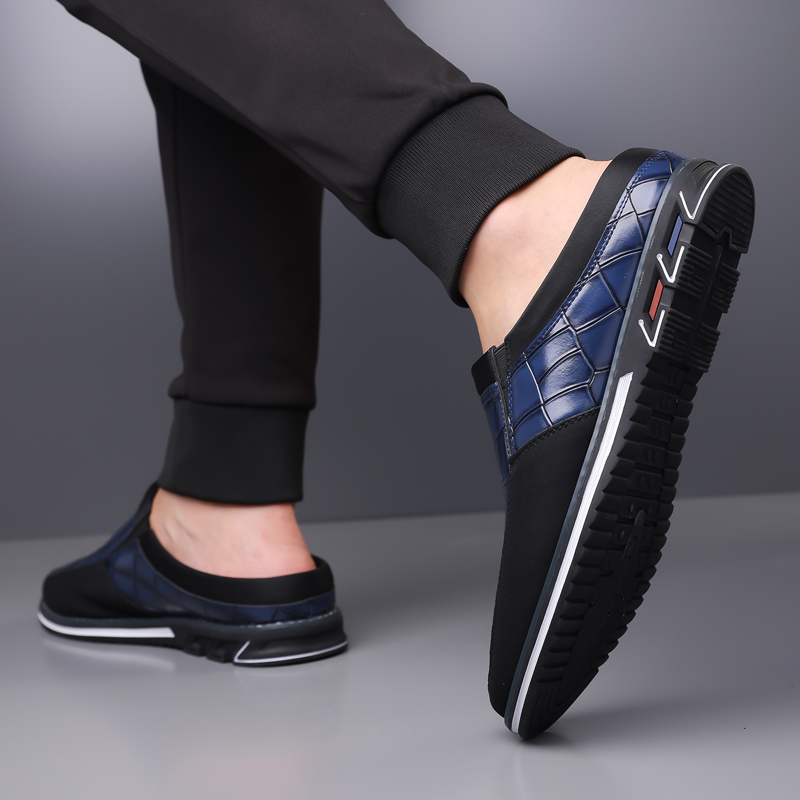 Men's Fashion Calfskin Leather Slippers