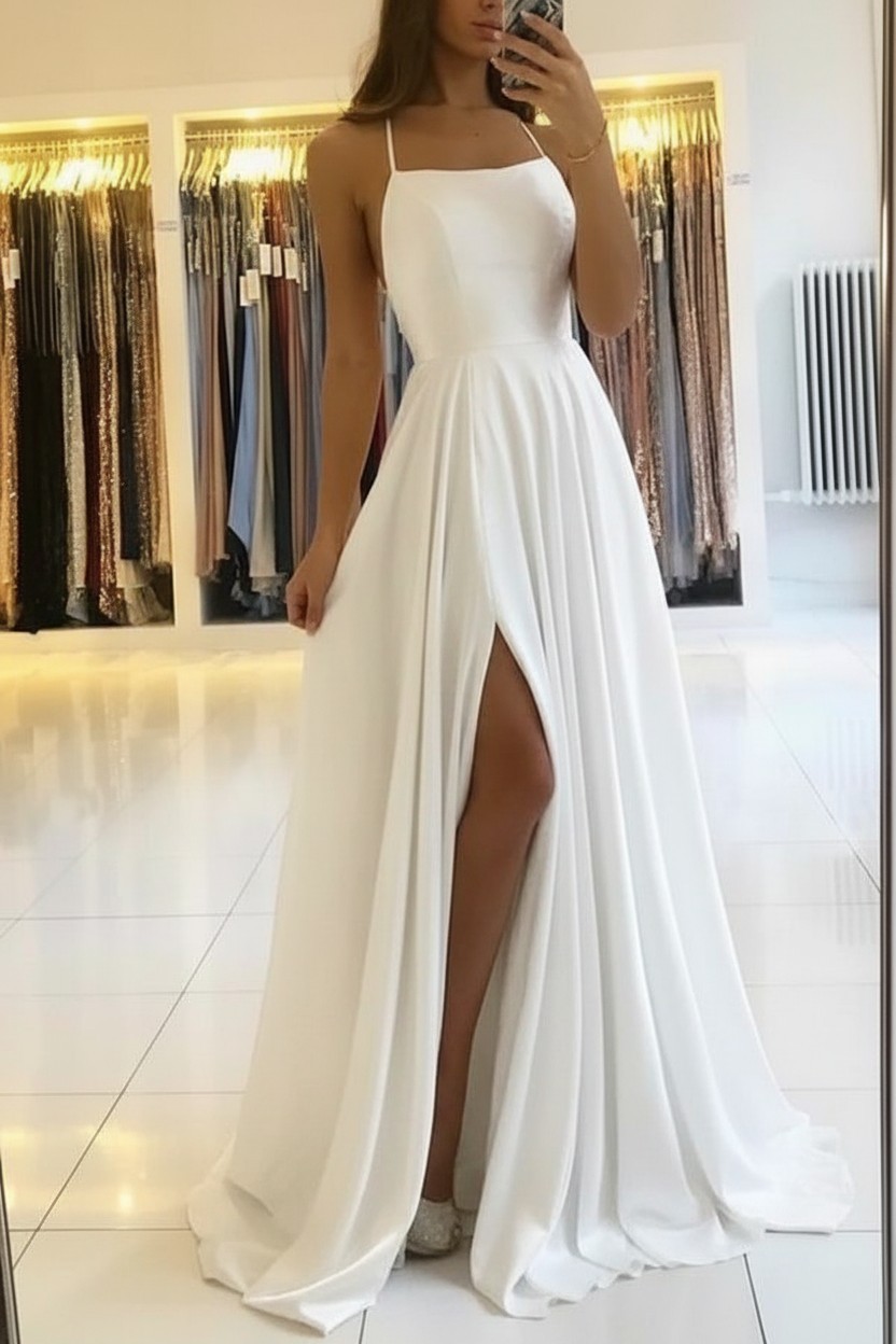 Schlichtes Abendkleid Lang Grun | Abiballkleider Gunstig | Babyonlinedress.de