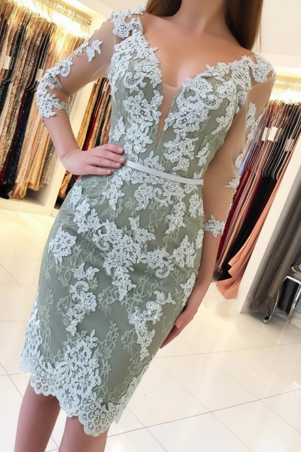 Mint Cocktailkleider Kurz Günstig | Abendkleider Mit Ärmel