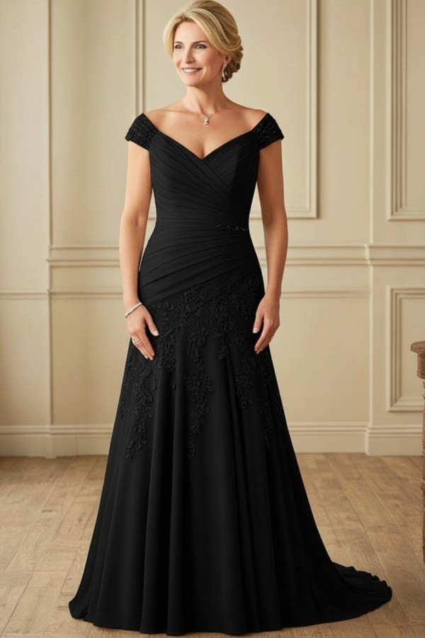 Champagne Brautmutterkleider Lang Günstig Kleider für Brautmutter