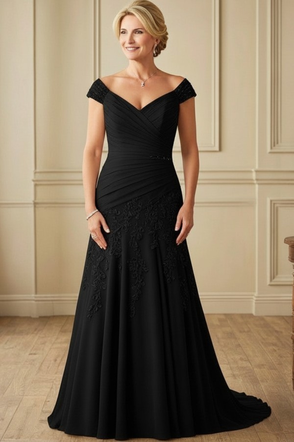 Champagne Brautmutterkleider Lang Günstig Kleider für Brautmutter