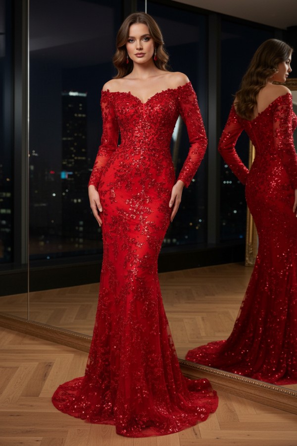 Elegante Abendkleider Lang Rot | Abiballkleider Partykleider Online