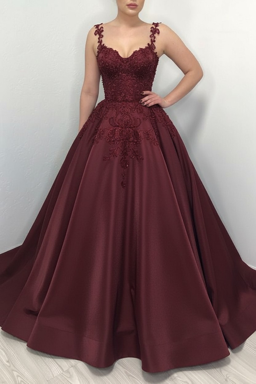 Designer Brautkleider A Linie Mit Spitze | Satin Hochzeitskleider Schwarz