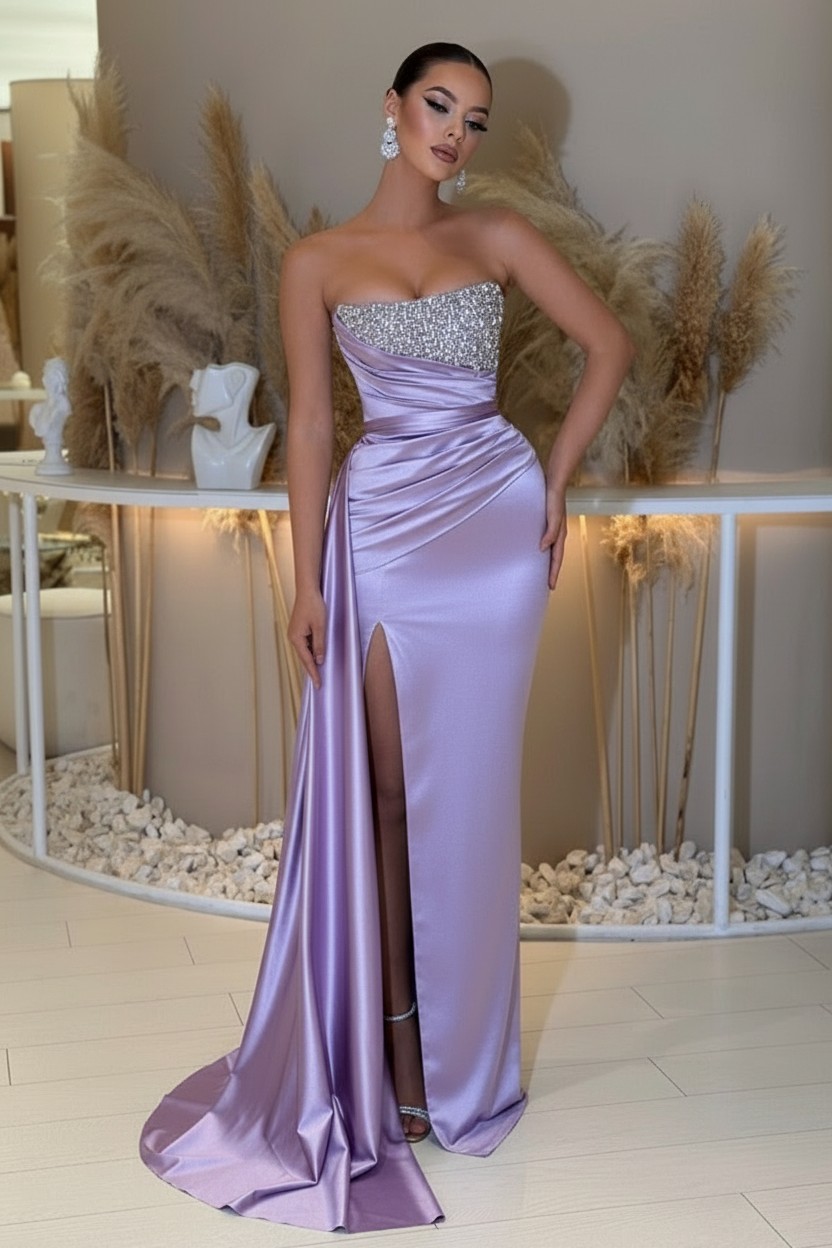 Dusty Grün Abendkleider Lang Günstig | Abiballkleider mit Glitzer