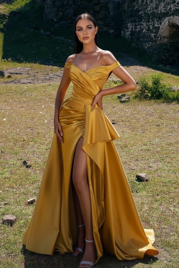 Schlichte Abendkleider Lang Rot | Abiballkleider Günstig