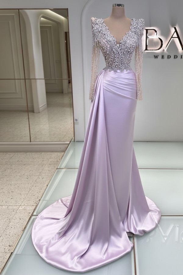 Schwarze Abendkleider Lang Glitzer | Abiballkleider V Ausschnitt