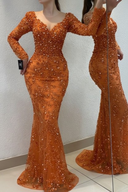 Schöne Abendkleider Lang Gold | Spitze Abiballkleider mit Glitzer