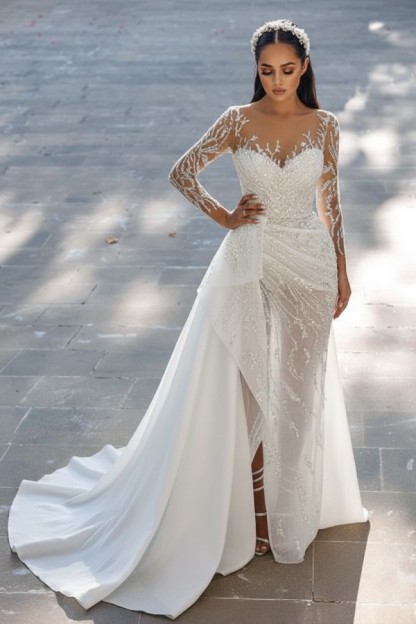 Blaues Abendkleid Lang Glitzer | Abiballkleider Spitze Mit Ärmel