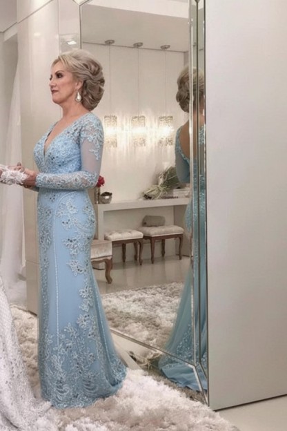 Golden Brautmutterkleider Spitze Mit Ärmel Günstig Abendkleider für Hochzeit Online