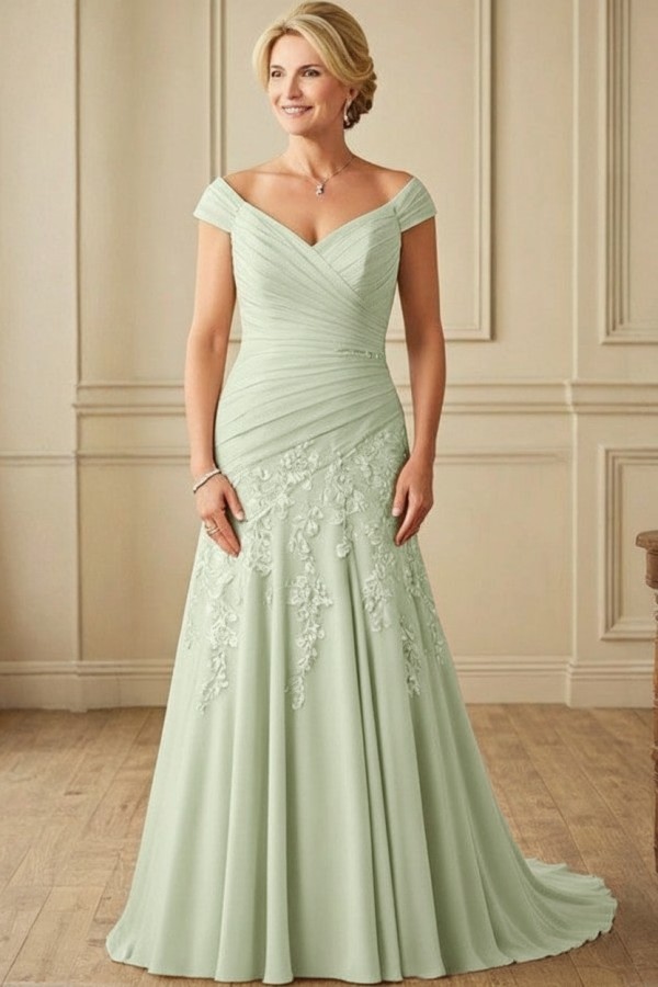 Champagne Brautmutterkleider Lang Günstig Kleider für Brautmutter