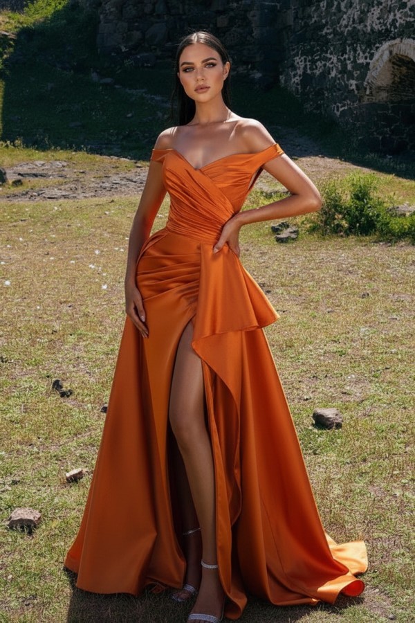 Schlichte Abendkleider Lang Rot | Abiballkleider Günstig