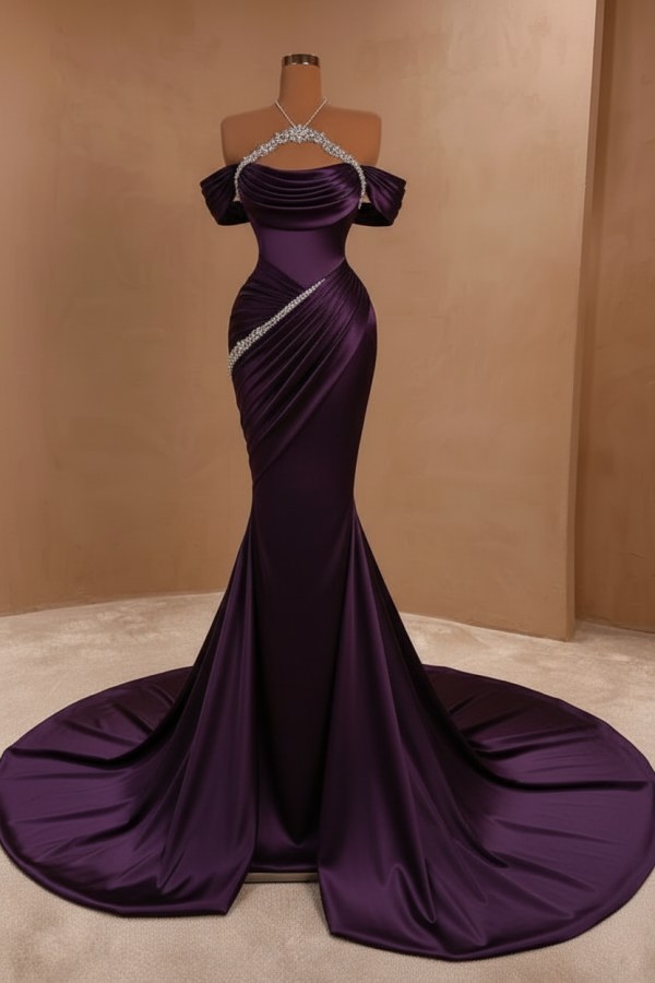 Silber Abendkleider Lang Meerjungfrau Stil Abiballkleider Ballkleid Mit Glitzer