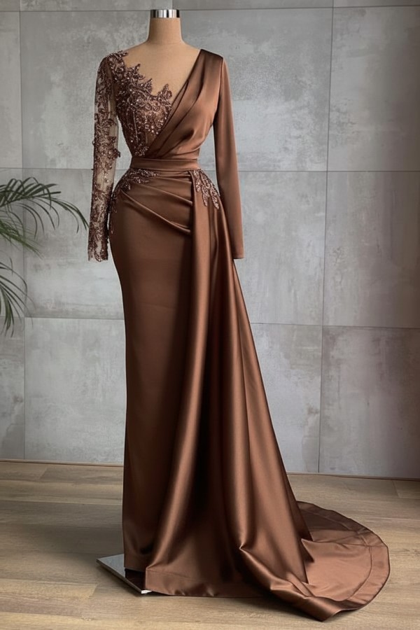 Rote Abiballkleider Lang Günstig | Abendkleider mit Ärmel